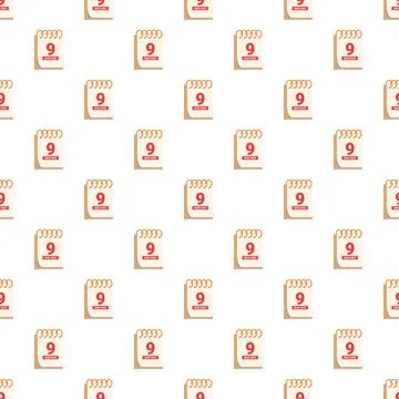 March 9th date calendar pattern background Illustration