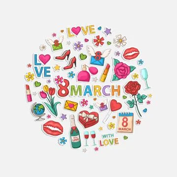 March circle Stock Illustration