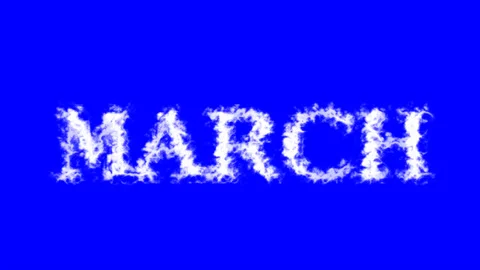 March cloud text effect blue isolated background Stock Footage 138721758