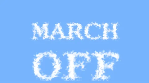 March Off cloud text effect sky isolated background Stock Footage 139636841