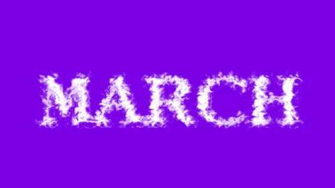 March cloud text effect violet isolated background Stock Footage 138721761