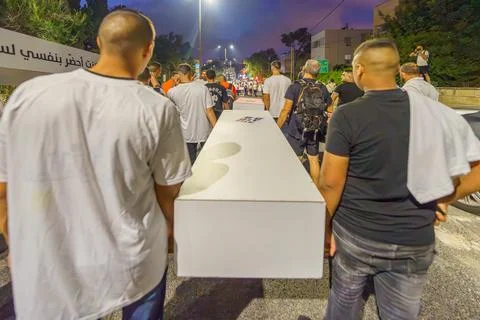 March of the dead protest in Haifa Stock Photos