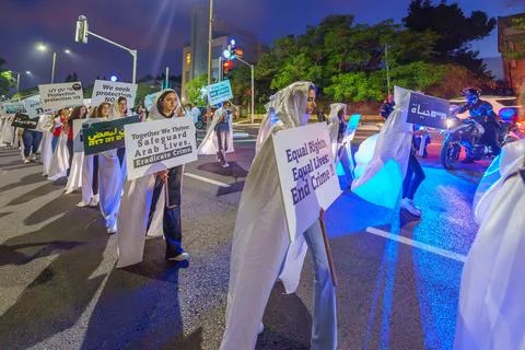 March of the dead protest in Haifa Stock Photos