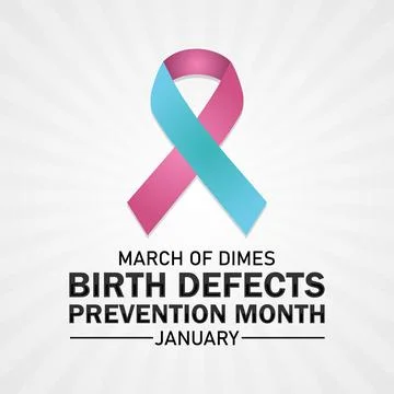 March of Dimes Birth Defects Prevention Month January Ilustração Stock