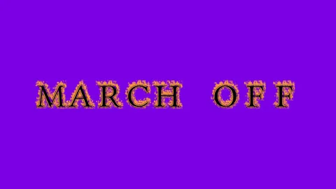 March Off fire text effect violet background Stock-Footage 136066351