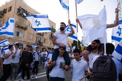 March of flags, Jerusalem 2021. מצעד הדגלים Stock Photos