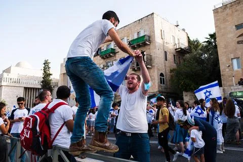 March of flags, Jerusalem 2021. מצעד הדגלים Stock Photos