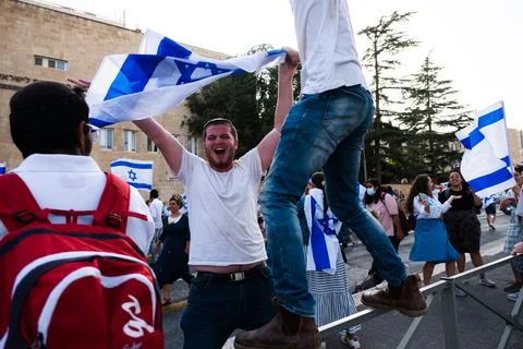 March of flags, Jerusalem 2021. מצעד הדגלים Stock Photos