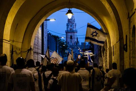 March of flags, Jerusalem 2021. מצעד הדגלים Stock Photos