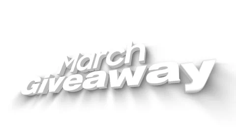 March Giveaway 3D Text Animation Stock Footage 169243042
