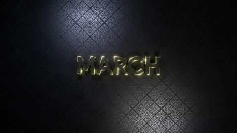 March golden text with light effect , gold color , elegant , modern and simple Stock Footage 150350588