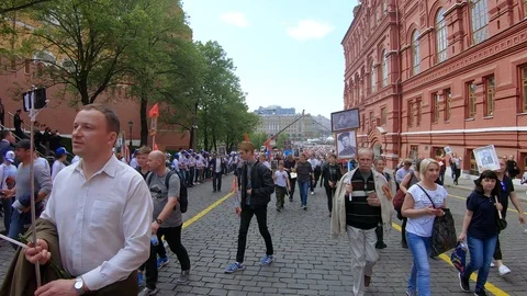 The march "The Immortal Regiment" 스톡 동영상 107998065