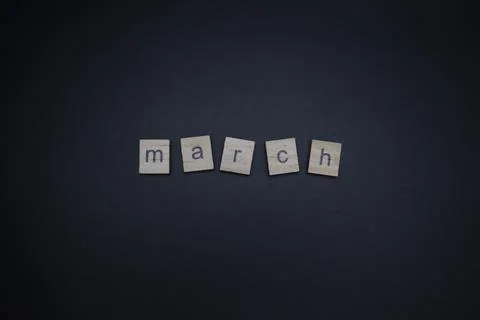March Letters Stock Photos