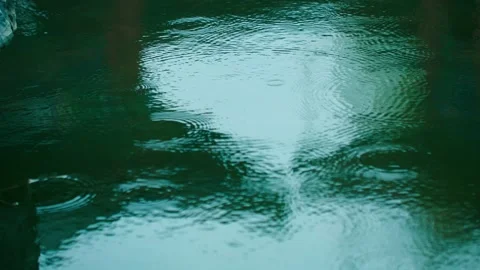 March light rain - raindrops in ancient Chinese building water shadow Vídeo Stock 257056666