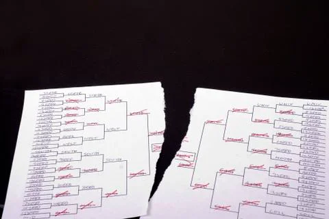 March madness torn bracket Stock Photos