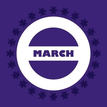 March Month on circle shape vector illustration Stock Illustration