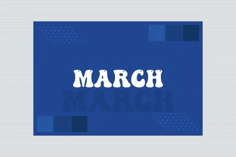 March Month typography on blue background. Stock Illustration