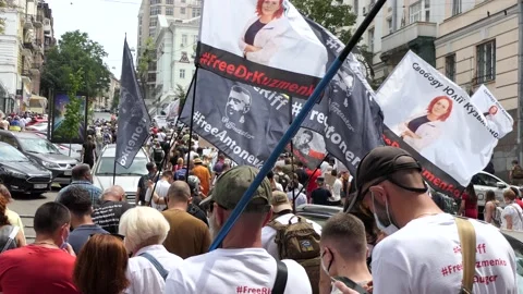 March, move, procession, parade, demonstration, manifestation of nationalists. Stock Footage 134328438