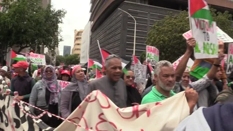 March to protest Trump's recognition of Jerusalem as Israel's capital city Video stock 218446314