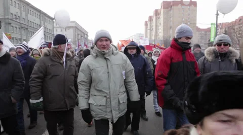 March of the protesters Stock Footage 30461514