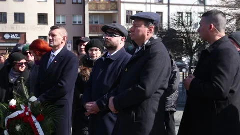 March of Remembrance on eihty-first anniversary of liquidation of Krakow ghetto Stock Footage 268732578