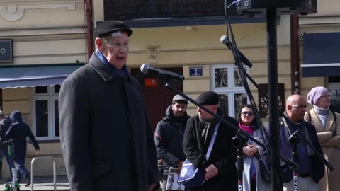 March of Remembrance on eihty-first anniversary of liquidation of Krakow ghetto 库存影片 268732614