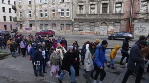 March of Remembrance on eihty-first anniversary of liquidation of Krakow ghetto Vidéo 268733056