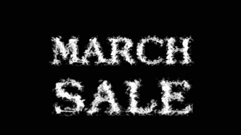 March Sale cloud text effect black isolated background Stock Footage 139605695