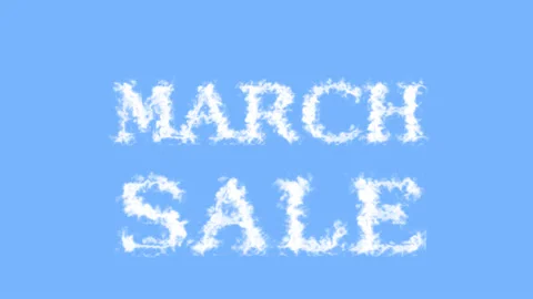 March Sale cloud text effect sky isolated background Stock Footage 139605701