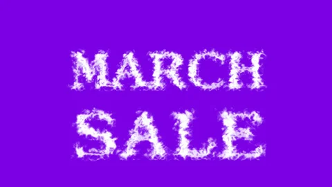 March Sale cloud text effect violet isolated background Stock Footage 139605723