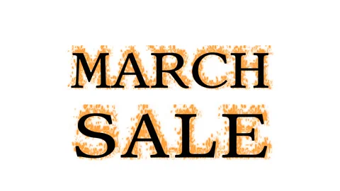 March Sale fire text effect white isolated background Stock Footage 137992632