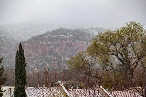 March Snowfall. Stock Photos