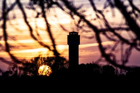 A march sunset Stock Photos