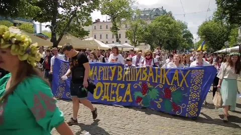 March in support of ukraine Stock Footage 171768987