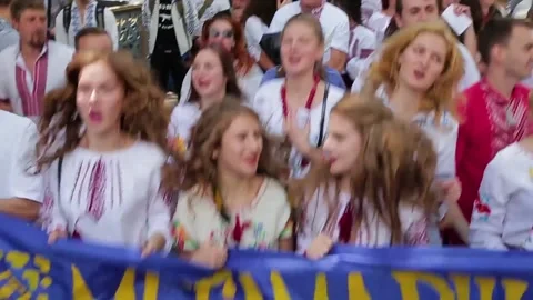 March in support of ukraine Stock Footage 171770413