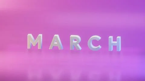 March text on gradient background simple and elegant . 3d illustration rendering Illustrazione stock