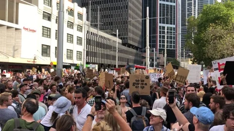 March in Townhall Stock Footage 138999335