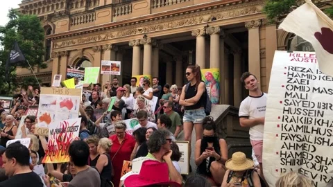 March in Townhall Stock Footage 138999336