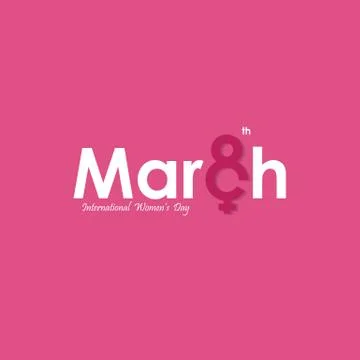 MARCH Typographical Design Elements. International women's day icon.Women's.. Stock Illustration