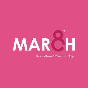 MARCH Typographical Design Elements. International women's day icon.Women's.. Stock Illustration