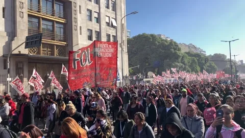 March in unity against the adjustment of the IMF. Stock Footage 241519280