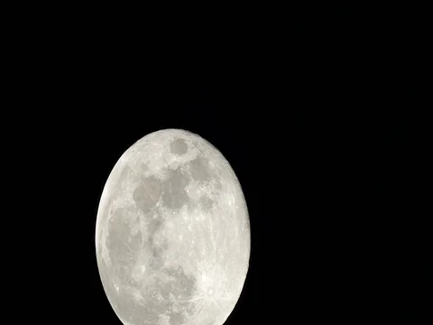 March Worm Moon 99 Percent Full, Waning Gibbous Video stock 73457386