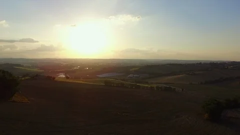 Marche countryside at sunset Stock Footage 116082195