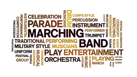 Marching Band Porn Captions - Marching Band animated word cloud,text t... | Stock Video | Pond5