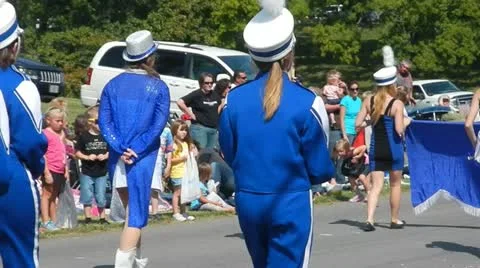 Marching Band Backs Stock Footage 12115356