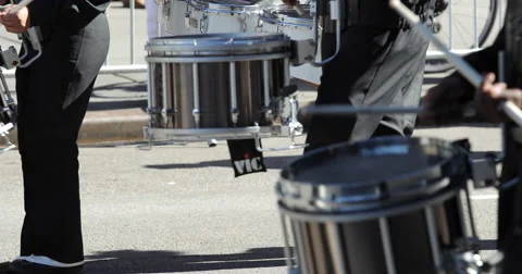 Marching band drums playing percussions Stock-Footage 68449440
