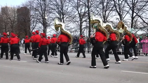 Marching band during parade Stock Footage 36264130
