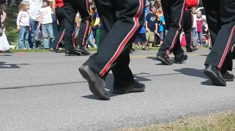 Marching Band Feet Stock Footage 12115301