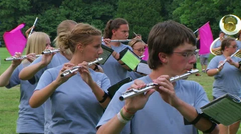 Marching Band Flutes Stock-Footage 66290751