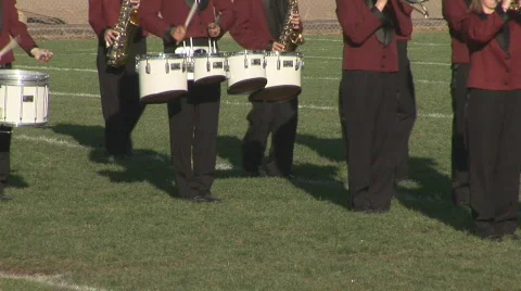 Marching band - pan left Stock Footage 90107